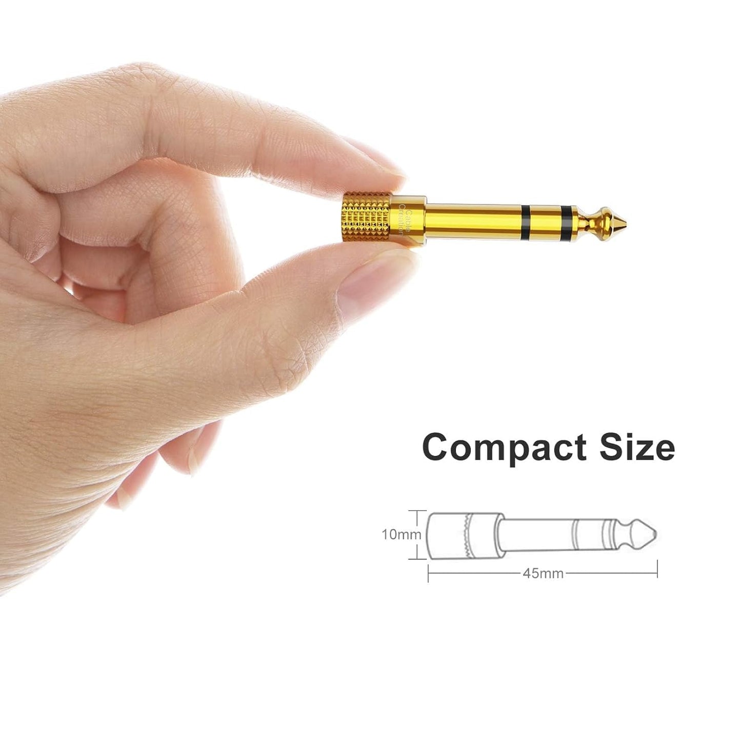 1/4'' to 1/8'' Headphone Audio Adapter 5PCS, 6.35Mm to 3.5Mm Male to Female TRS Stereo Gold Plated Audio Jack Convertor for Cellphone,Speaker,Mic,Ipod,Receiver,Guitar, Digital Piano