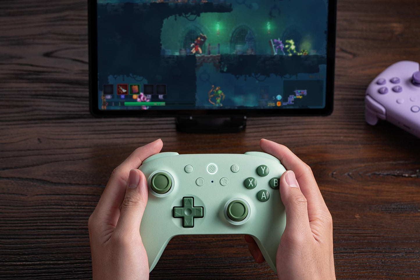 Ultimate 2C Wireless Controller for Windows PC and Android, with 1000 Hz Polling Rate, Hall Effect Joysticks and Triggers, and Remappable L4/R4 Bumpers (Green)