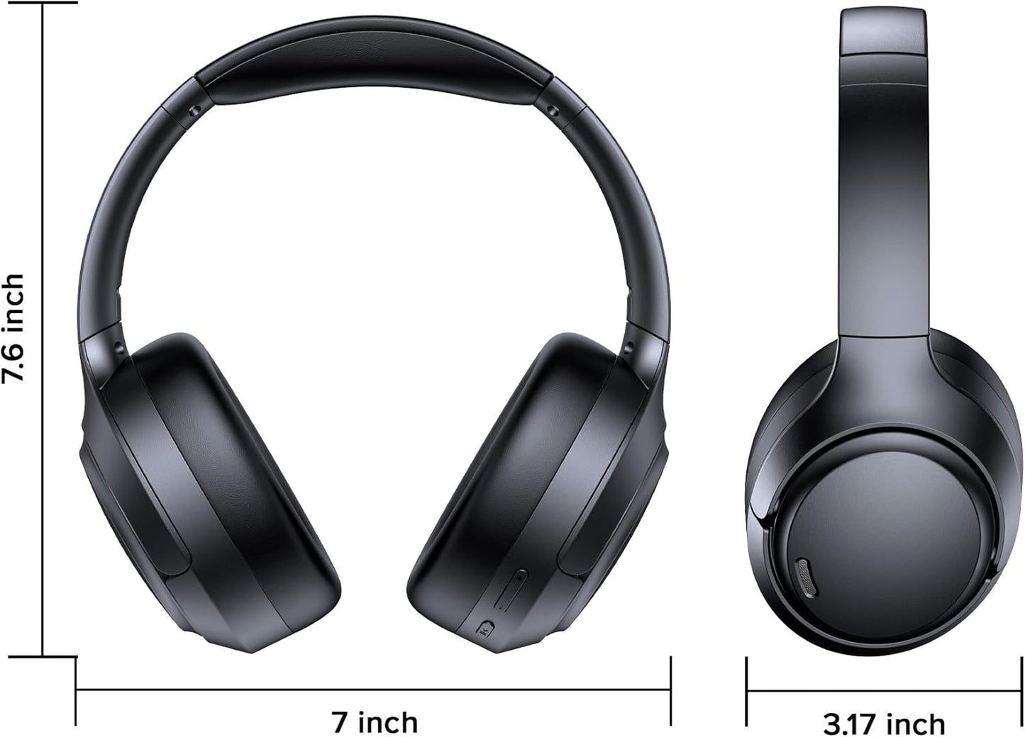 Hybrid Active Noise Cancelling Headphones 120Hrs Playtime ENC Clear Call Bluetooth Headphone over Ear Wireless Headphones Hi-Res Audio ANC Headset with Low Latency Mode for Game Travel Home PC