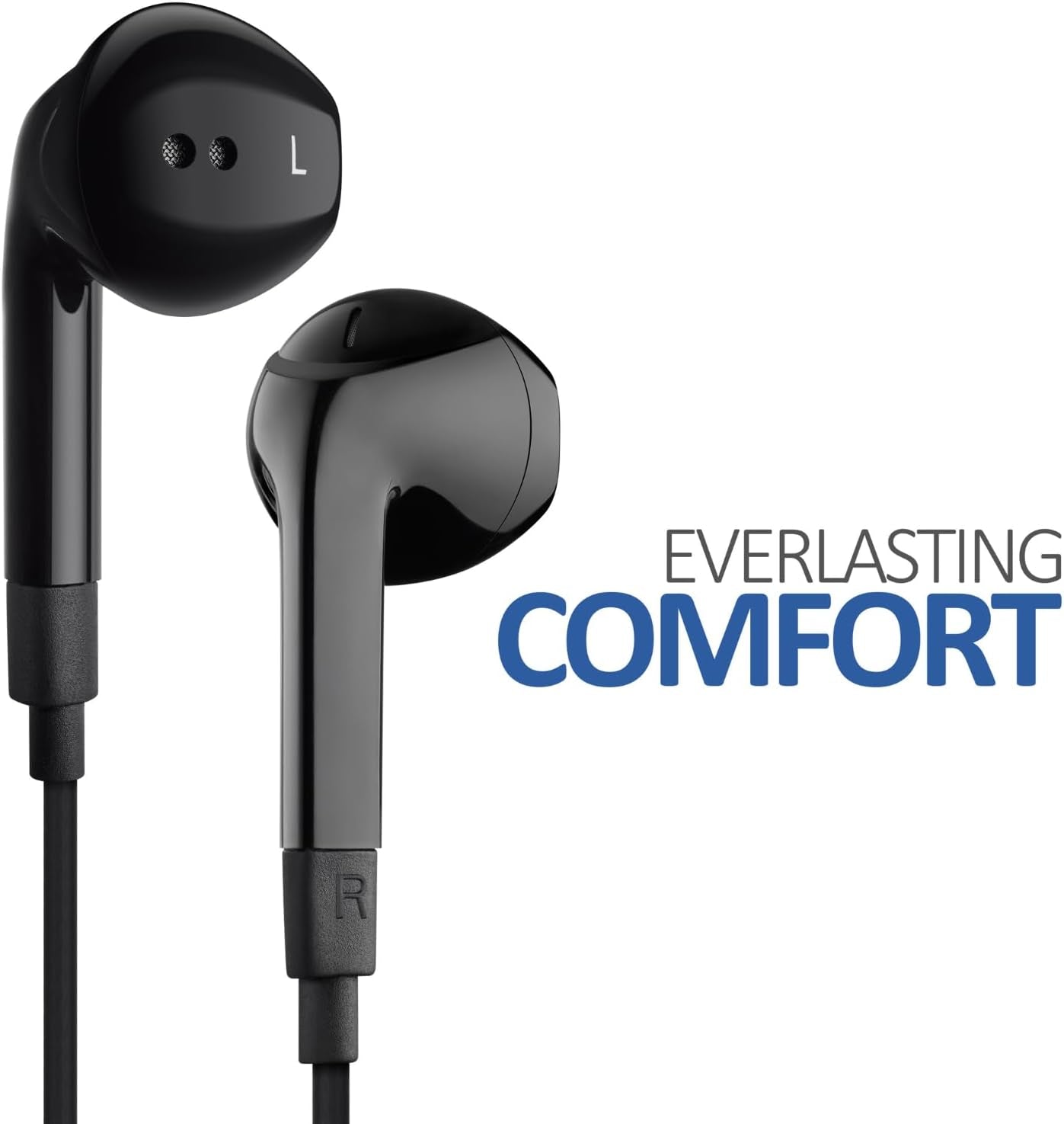 FEROX Wired Earbuds In-Ear Headphones, 5 Year Warranty, Earphones with Microphone, Noise Isolation Corded for 3.5Mm Jack Ear Buds for Iphone, Samsung, Computer, Laptop, Kids, School Students