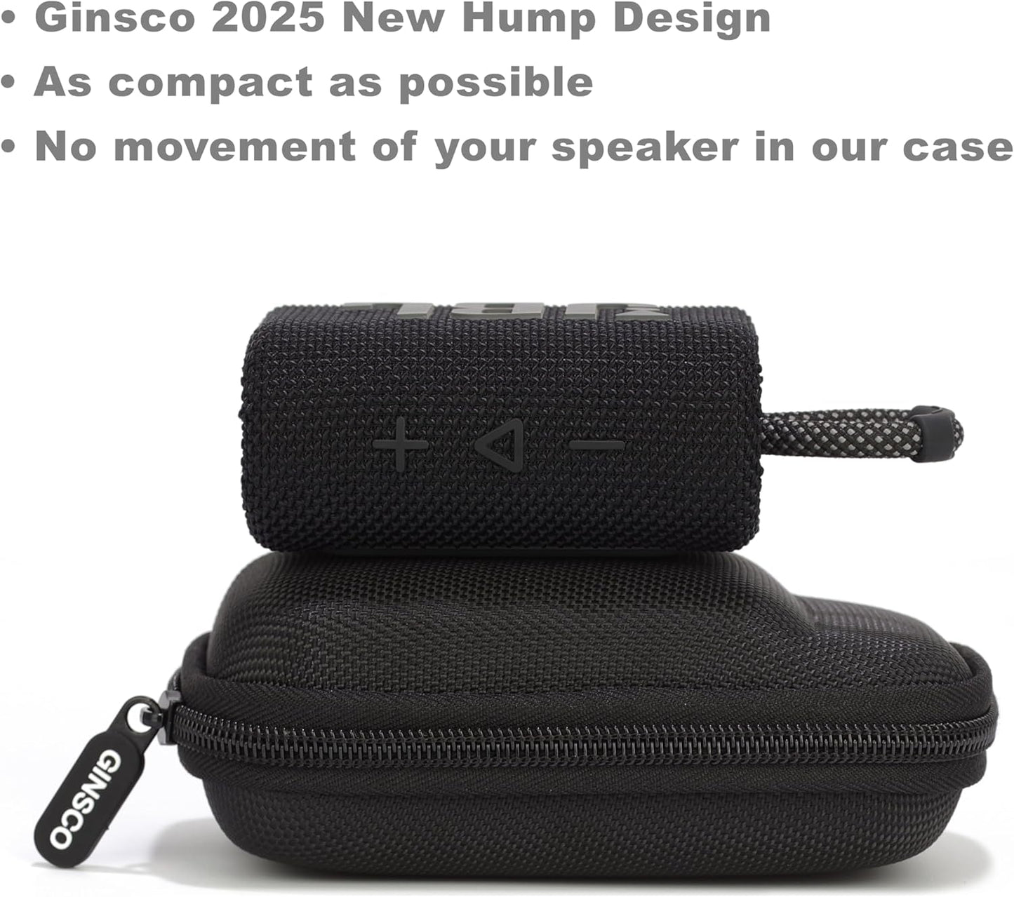 2025 New Case for JBL Go 4 - Ultra-Portable, Waterproof and Dustproof Bluetooth Speaker, for Go 3 - Mini Bluetooth Speaker, Travel Carrying Case Hard Shell Cases with Detachable Strap(Black)