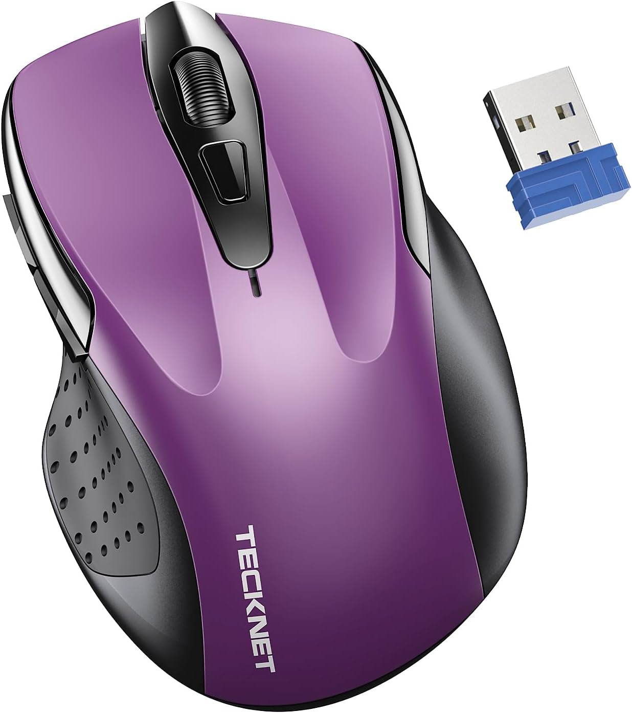 Wireless Mouse for Laptop, Silent Mouse Quiet Click, Computer Mouse Wireless, 6 Adjustable 4000 DPI Computer Mice - Purple