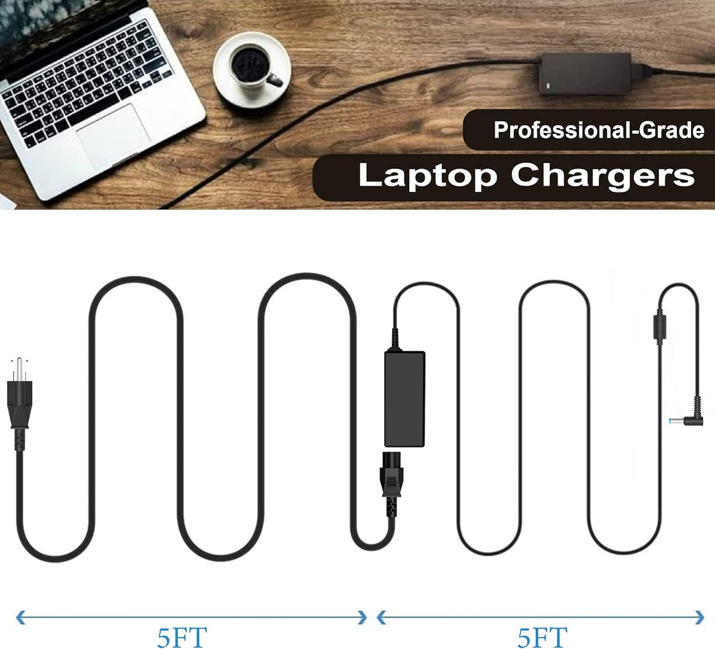 45W 19.5V 2.31A for HP Laptop Charger Blue Tip 4.5Mm,Hp Pavilion X360 11 13 15, Zbook 14U G4 G5 15U 15 G3, 14 15 Notebook, Stream 11 13 14,Elitebook Folio,Spectre,Envy AC Adapter with Power Cord