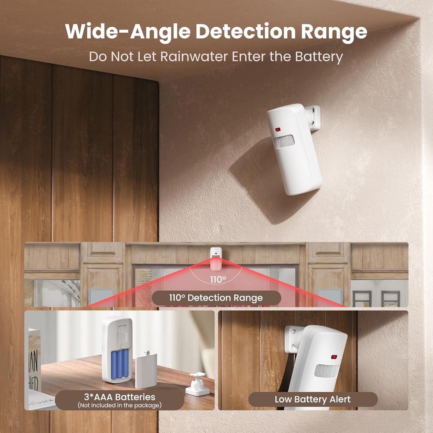 Wireless Motion Sensor Door Chime, Fast Detection PIR Entry Alert(10S Interval Alarm) with 61 Chimes, 5 Volume Levels, RGB Light Indicator, Easy Install for Business, Home, Store, Elderly, Visitors