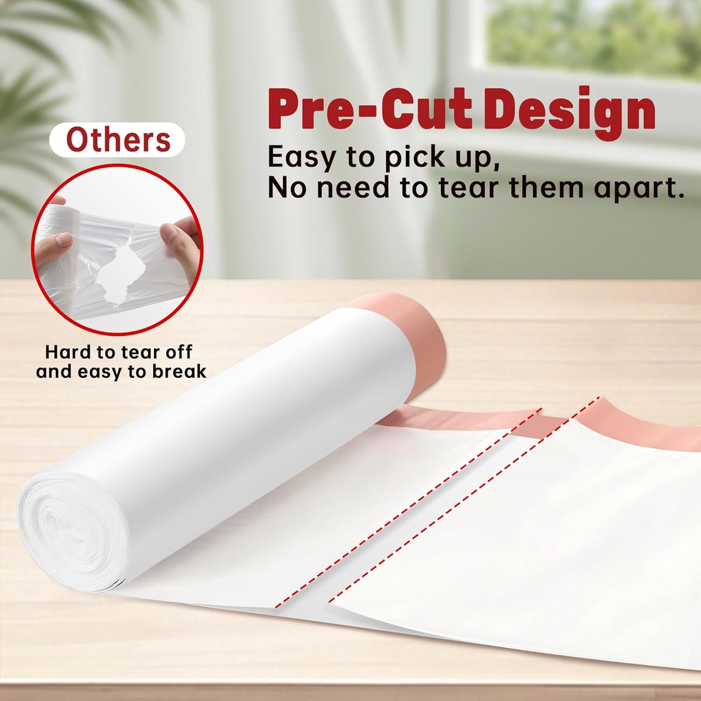 13 Gallon Trash Bags Drawstring, 20 Count Garbage Bags 13 Gallon Tall Kitchen,Heavy Duty Trash Bags for Bathroom, Outdoor, Waste Basket and Car, Unscented White Bathroom Garbage Bag