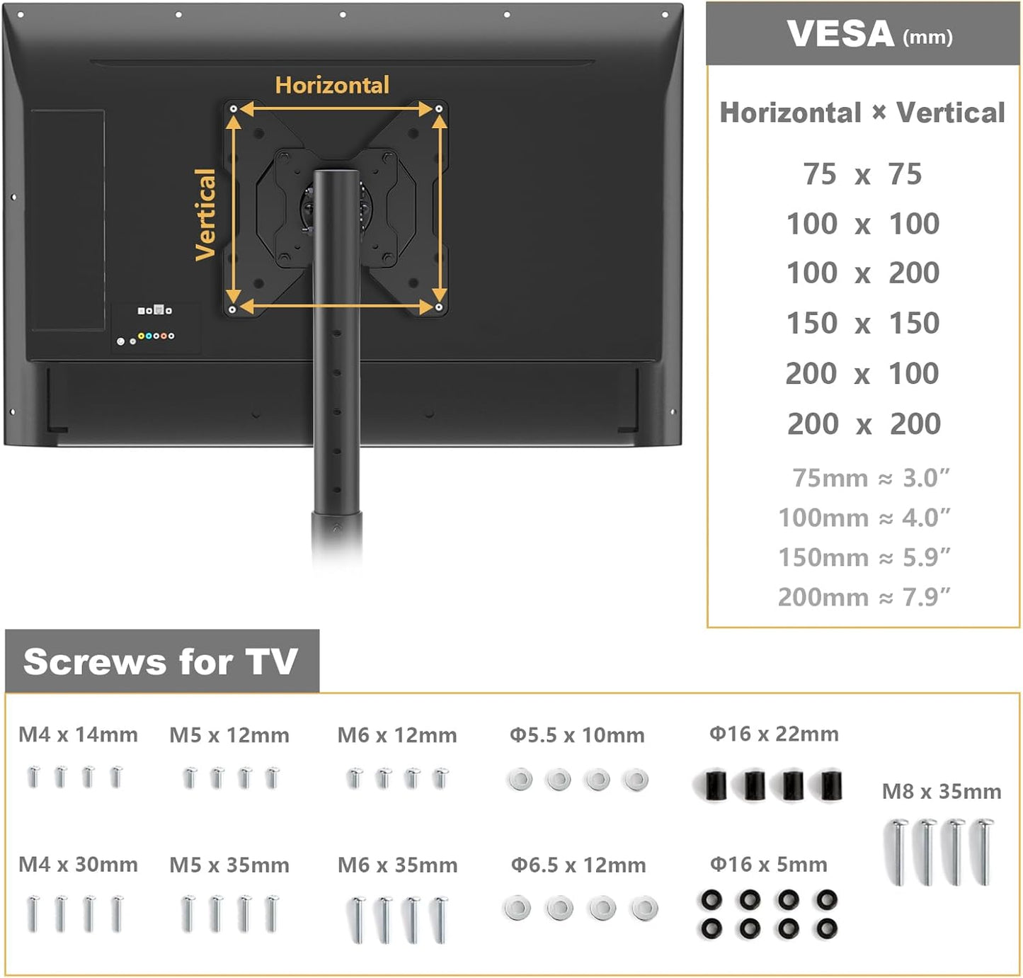 TV Floor Stand for 13-50 Inch LCD LED Flat/Curved Panel Screen Tvs up to 44 Lbs, Height Adjustable TV Stand Mount with VESA 200X200, Portable TV Stand for Bedroom, Dorm Room, Office