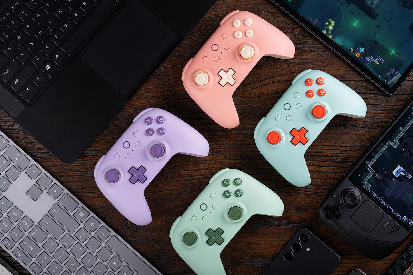 Ultimate 2C Wireless Controller for Windows PC and Android, Gamepad with 1000Hz Polling Rate, Remappable L4/R4 Bumpers, Rumble Vibration and Turbo Function(Green)