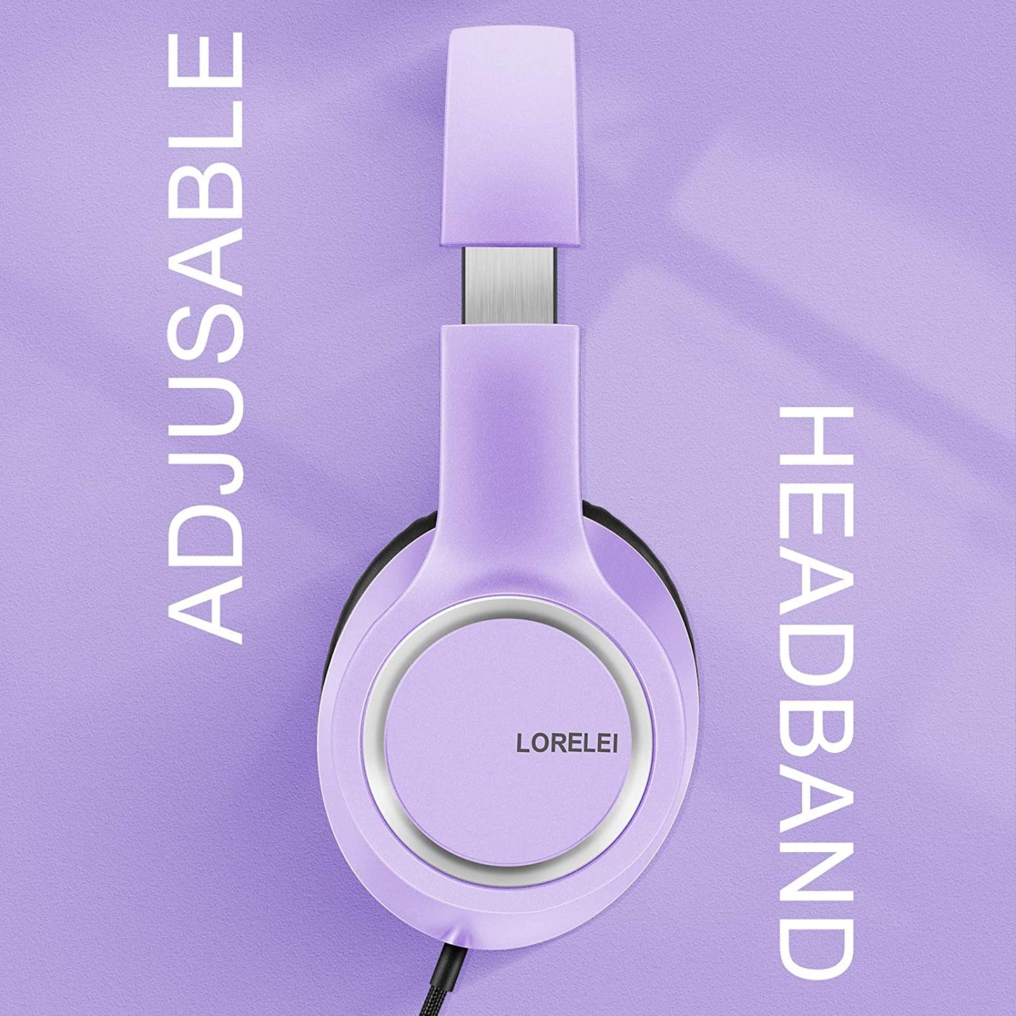 X8 Over-Ear Wired Headphones with Microphone with 1.45M-Tangle-Free Nylon Line&3.5Mm Plug,Lightweight Foldable & Portable Headphones for Smartphone,Tablet,Computer,Mp3/4(Dark Purple)