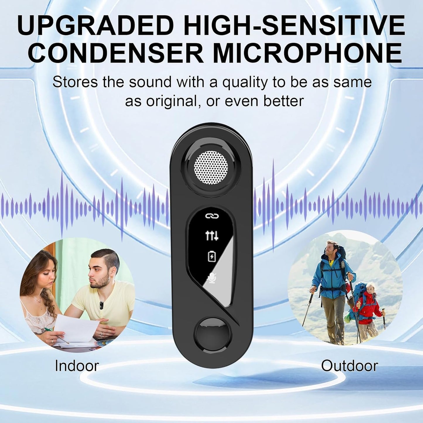 Wireless Lavalier Microphone with Charging Case: 2 Pack Mini Mic for Iphone Ipad Android - Plug & Play Clip-On Lapel Mic, Noise Reduction for Video Recording, Interview