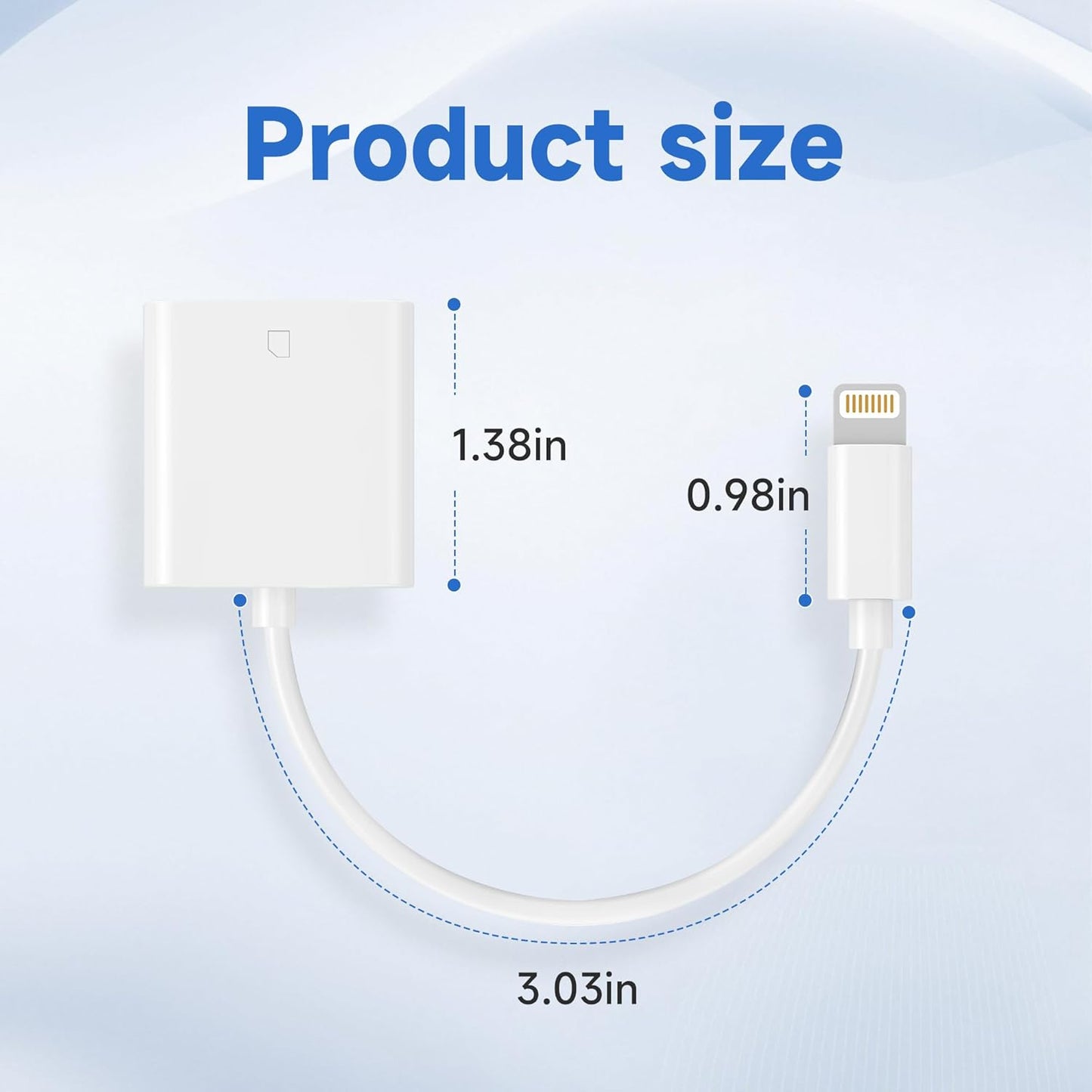 (Apple Mfi Certified) Lightning to SD Card Camera Reader for Iphone,Trail Camera Viewer SD Memory Card Reader Adapter Compatible with Iphone 14/13/12/11/Xs/Xr/X/8/7/Ipad,Plug and Play