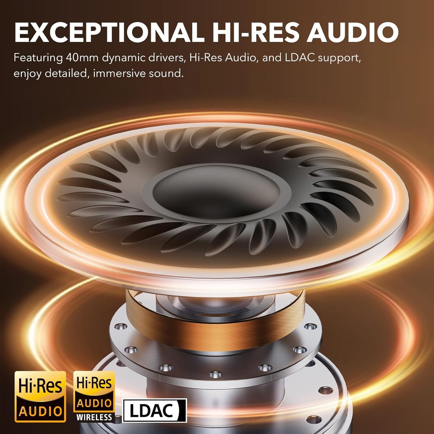 Y8 Active Noise Cancelling Headphones, Wireless Headphones over Ear Bluetooth 5.3, LDAC Hi-Res Audio,75H Playtime with Transparent Mode for Work/Travel/Home/Office-Black