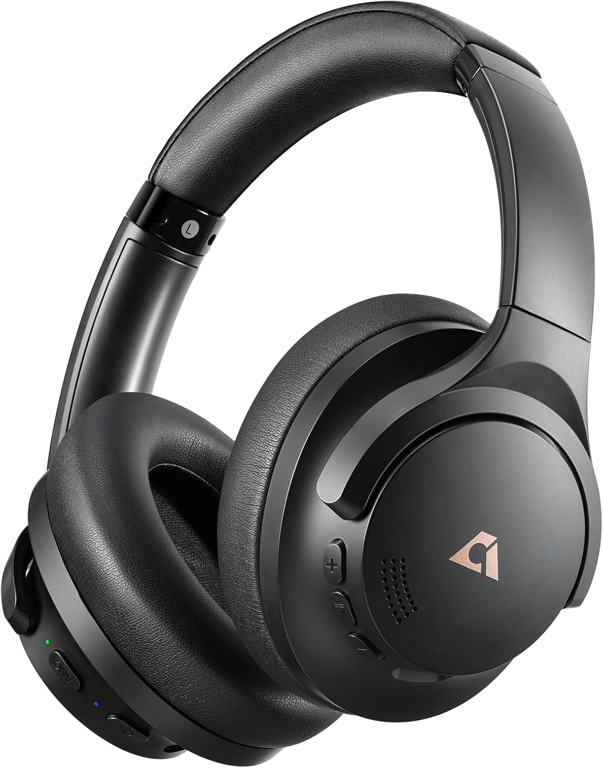 Y8+ Noise Cancelling Headphones Bluetooth, Wireless LDAC Hi-Res Audio, Custom EQ via App, 75H Playtime, Comfort Fit, over Ear Headphones Foldable for Airplane Travel Home Office Black