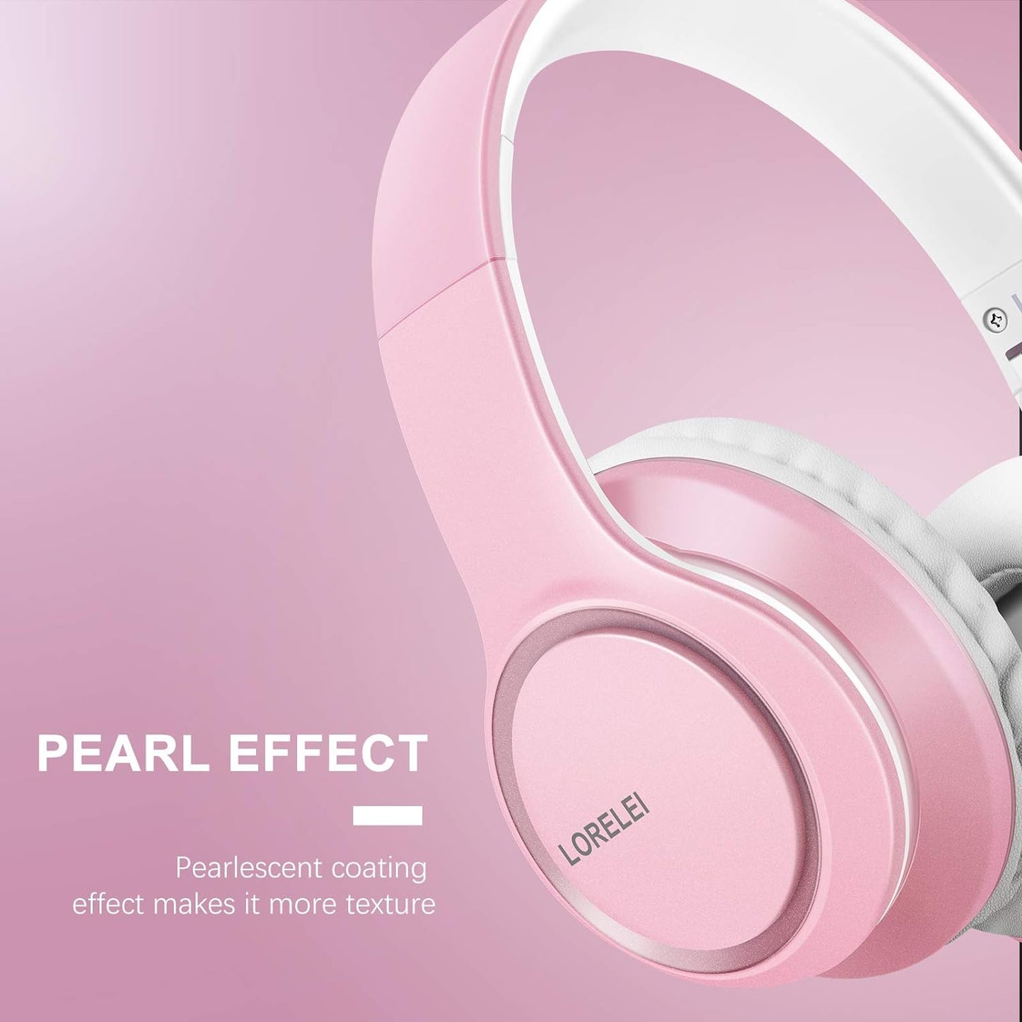 X8 Over-Ear Wired Headphones with Microphone with 1.45M-Tangle-Free Nylon Line&3.5Mm Plug,Lightweight Foldable & Portable Headphones for Smartphone,Tablet,Computer,Mp3/4(Pearl Pink)