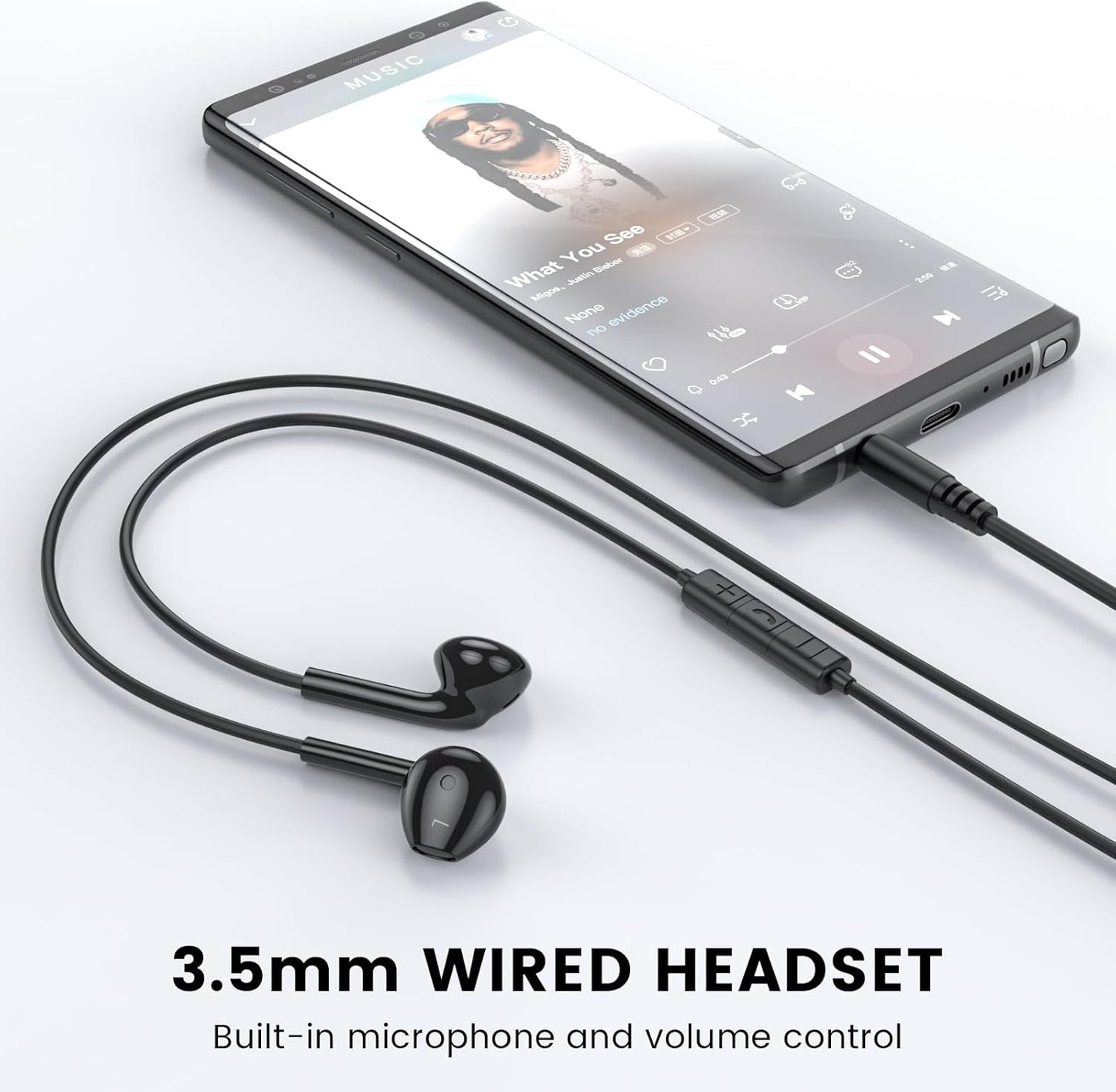 in Ear Wired Headphones, Wired Earbuds with Microphone, 3.5Mm Jack in Ear Headphones with Microphone Suitable for Smartphones, Computers, Laptops, Ipads, MP3 Players, Etc