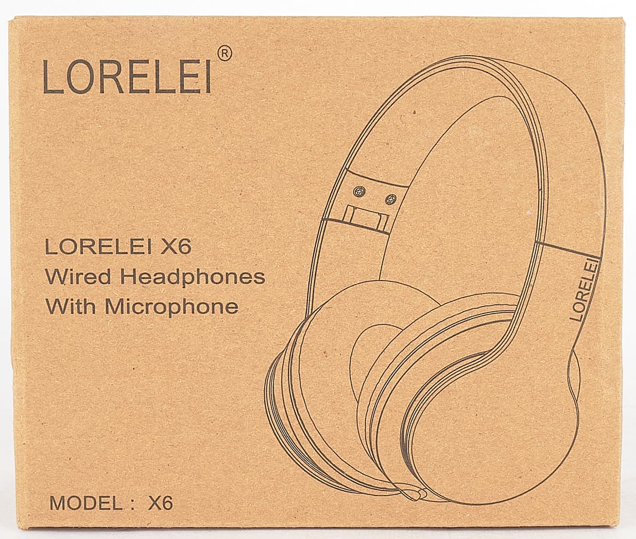 X6 Over-Ear Headphones with Microphone, Lightweight Foldable & Portable Stereo Bass Headphones with 1.45M No-Tangle, Wired Headphones for Smartphone Tablet MP3 / 4 (Space Black)