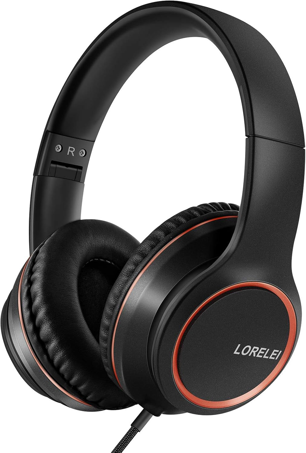 X8 Over-Ear Wired Headphones with Microphone with 1.45M-Tangle-Free Nylon Line&3.5Mm Plug,Lightweight Foldable & Portable Headphones for Smartphone,Tablet,Computer,Mp3/4(Space Black)