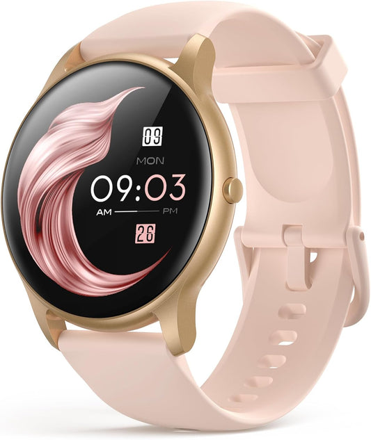 Smart Watch for Women, 5ATM Waterproof Smartwatch for Android and Ios Phones, Fitness Tracker Watch with 100+ Sports Modes, Heart Rate Monitor Pedometer Sleep Monitor, Pink