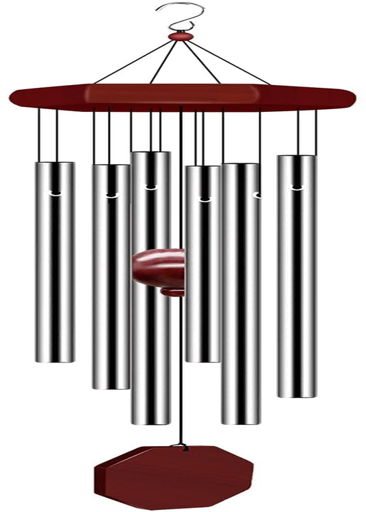 Wind Chimes for Outside, Wind Chimes Outdoor Deep Tone with 6 Metal Tubes and Hook, Memorial Windchimes Home Outdoor Decor for Garden, Patio, Yard