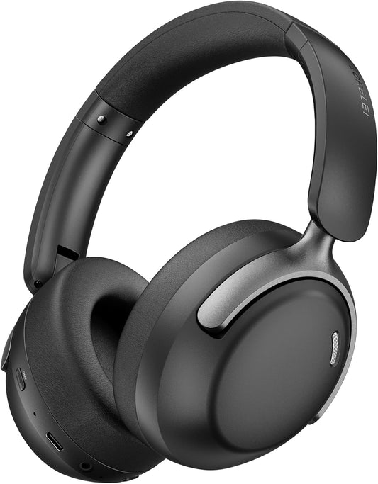QC30 Hybrid Active Noise Cancenlling Headphones,Wireless over Ear Bluetooth Headsets with Microphone, 60H Playtime Foldable Lightweight, Deep Bass, Memory Earmuffs (Space Black)
