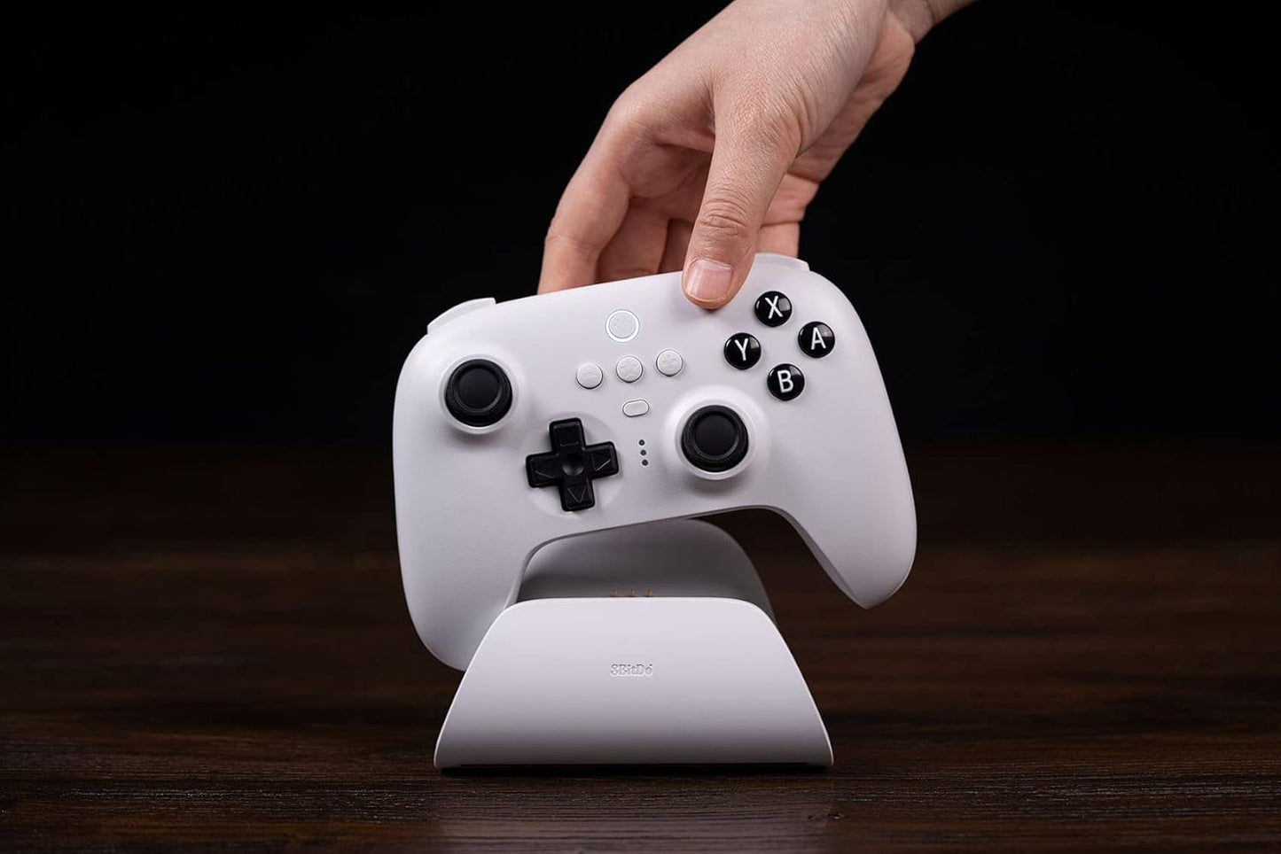 Ultimate Bluetooth Controller with Charging Dock, Wireless Pro Controller with Hall Effect Sensing Joystick, Compatible with Switch, Windows and Steam Deck (White)