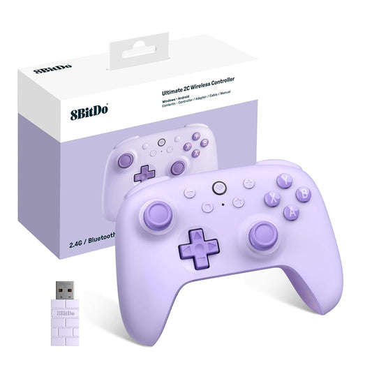 Ultimate 2C Wireless Controller for Windows PC and Android, Gamepad with 1000Hz Polling Rate, Remappable L4/R4 Bumpers, Rumble Vibration and Turbo Function(Purple)