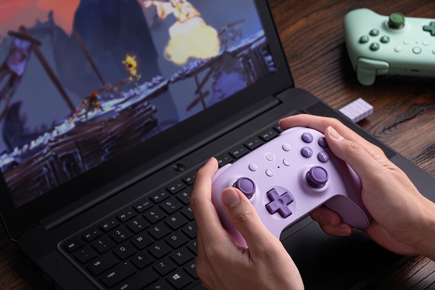 Ultimate 2C Wireless Controller for Windows PC and Android, with 1000 Hz Polling Rate, Hall Effect Joysticks and Triggers, and Remappable L4/R4 Bumpers (Purple)