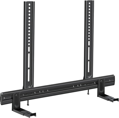 Soundbar Mount, Heavy Duty Soundbar Wall Mount for Most Sound Bars with Hole/Without Hole up to 26.5 LBS, Soundbar Bracket Height Adjust, No-Slip Base Holder Extends 3.44”-6.06”, MD5428