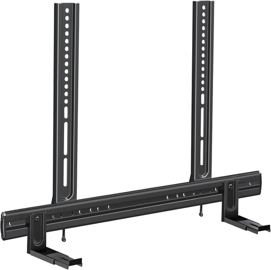 Soundbar Mount, Heavy Duty Soundbar Wall Mount for Most Sound Bars with Hole/Without Hole up to 26.5 LBS, Soundbar Bracket Height Adjust, No-Slip Base Holder Extends 3.44”-6.06”, MD5428