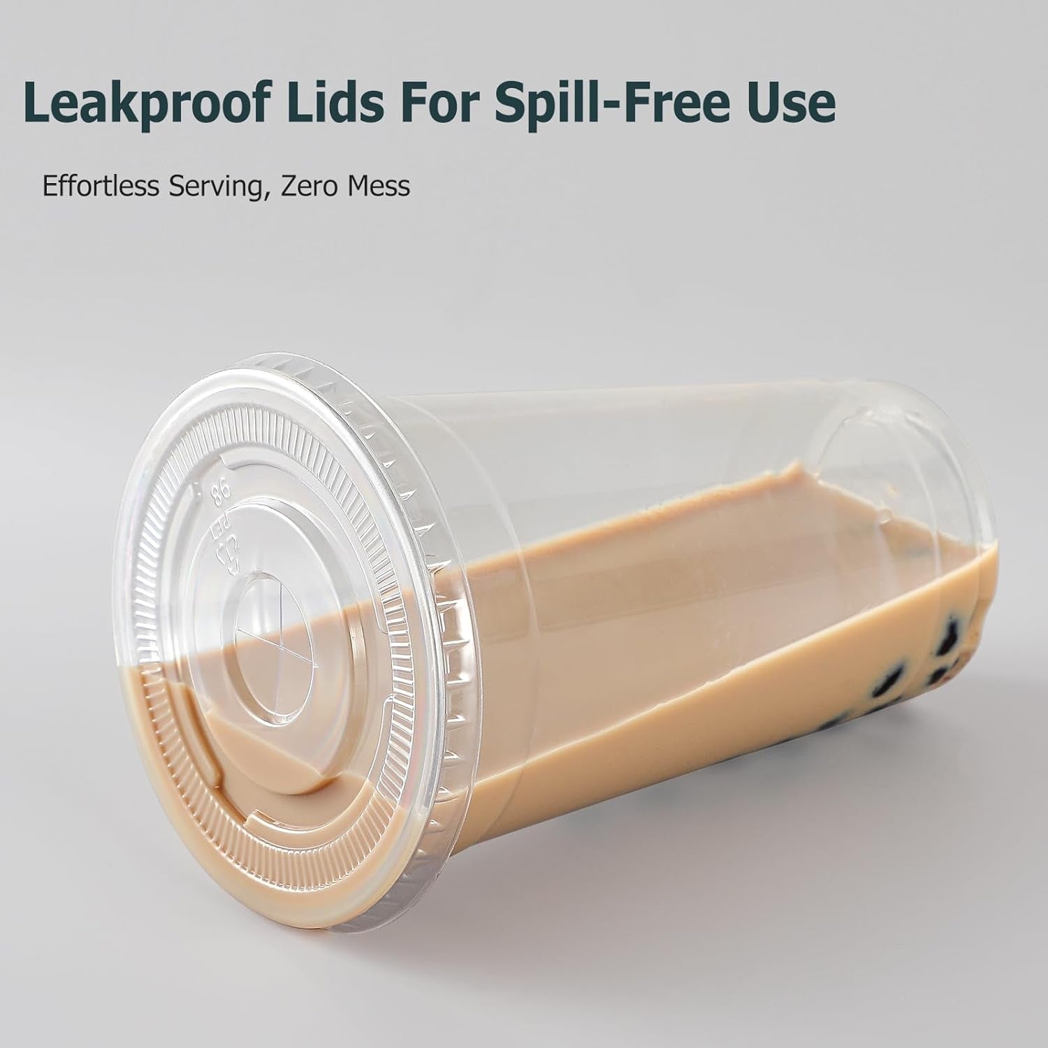 [100 Sets 12 Oz Clear Plastic Cups with Lids and Straws, Disposable Cups with Lids for Iced Coffee, Smoothie, Milkshake and Cold Drinks.