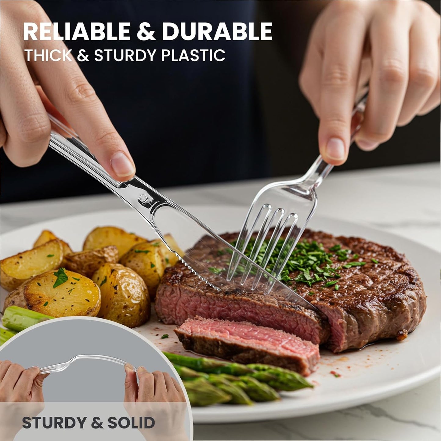 240 Count Extra Heavy Duty Clear Plastic Forks, Solid and Durable Premium Disposable Forks - Bpa-Free & Heat Resistant Plastic Cutlery Utensils for Parties, Events and Everyday Use