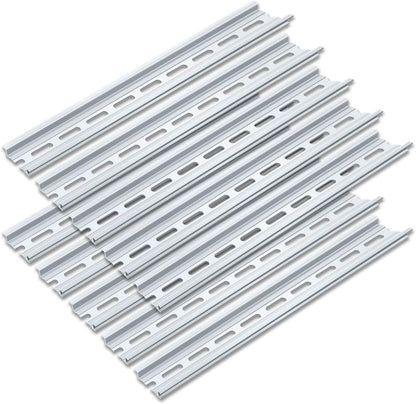 10 Pieces 1 Meter Aluminum DIN Rail, Top Hat Slotted DIN Rails with Rohs for Professionals and DIY Cut Length | Hardware Components Mounting - 1 Meter Long, 35Mm Wide, 7.5Mm High