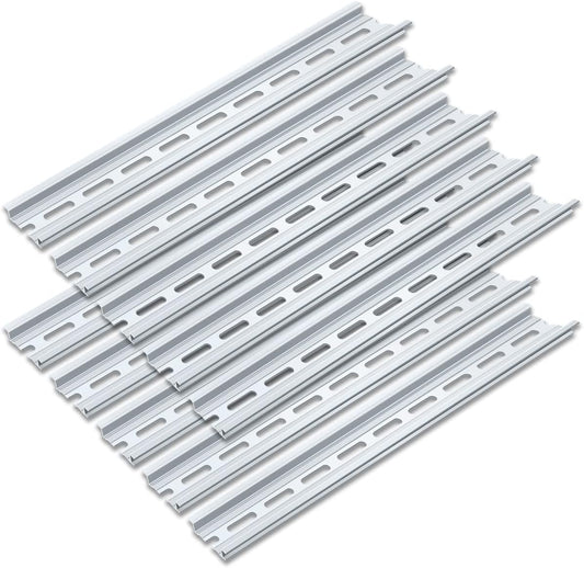 10 Pieces 1 Meter Aluminum DIN Rail, Top Hat Slotted DIN Rails with Rohs for Professionals and DIY Cut Length | Hardware Components Mounting - 1 Meter Long, 35Mm Wide, 7.5Mm High