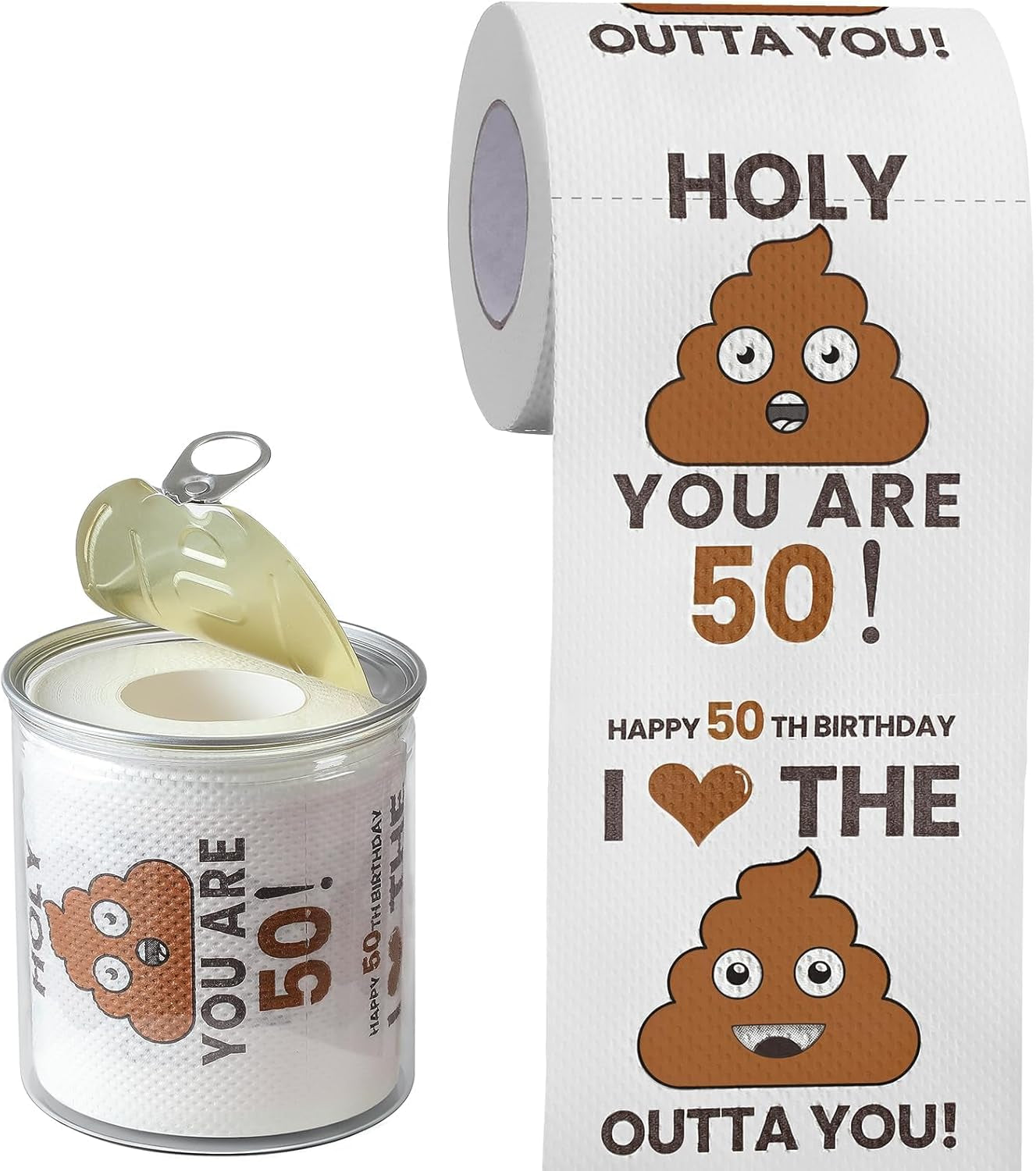 Can-Shaped Packaging - 50Th Birthday Gifts for Men Him Women Her Toilet Roll Paper - 50Th Birthday Decorations, Party Supplies Favors - 50 Years Old Funny Gag Gift Ideas, Bday Present for Friends