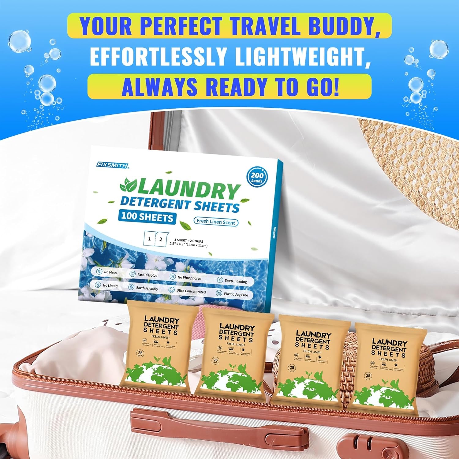 Laundry Detergent Sheets - 200 Loads (100 Sheets) Microfiber Cleaning Cloth, 20 Pack Cleaning Rags, Cleaning Towels for Housekeeping,