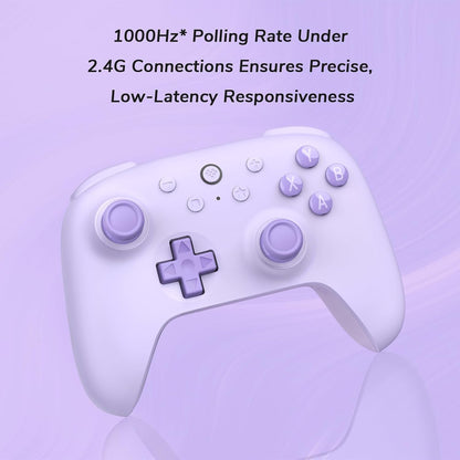 Ultimate 2C Wireless Controller for Windows PC and Android, Gamepad with 1000Hz Polling Rate, Remappable L4/R4 Bumpers, Rumble Vibration and Turbo Function(Purple)