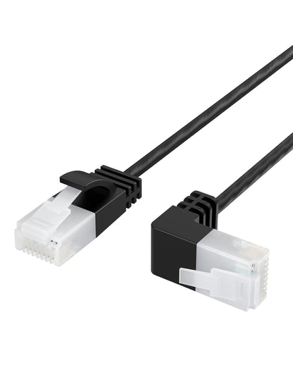 Ultra Slim Cat6A Ethernet Cable OD 2.8Mm, down Angle LAN Super Light Cord, High Speed 10G UTP Network Patch Cable, Internet Wire for Pc,Router,Modem,Printer,Tv Box,Ps5,Switch; 6.6FT/2M