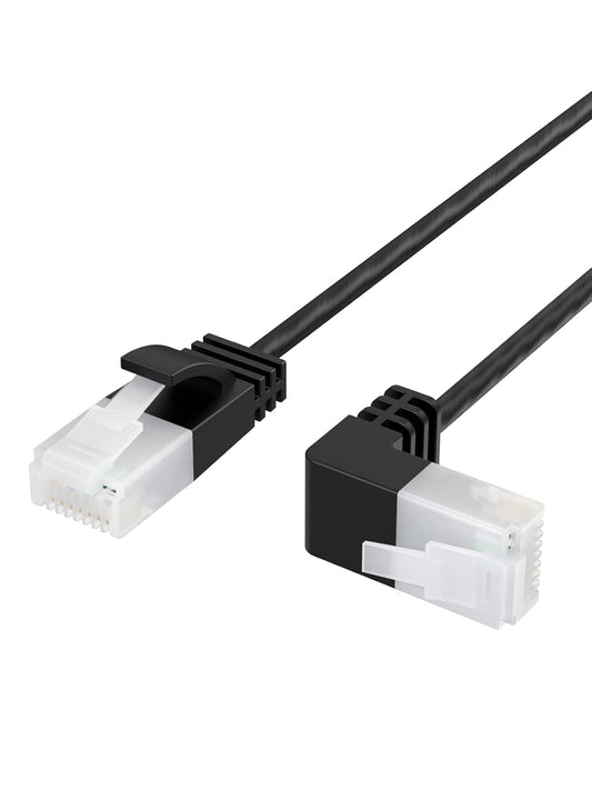 Ultra Slim Cat6A Ethernet Cable OD 2.8Mm, down Angle LAN Super Light Cord, High Speed 10G UTP Network Patch Cable, Internet Wire for Pc,Router,Modem,Printer,Tv Box,Ps5,Switch; 6.6FT/2M