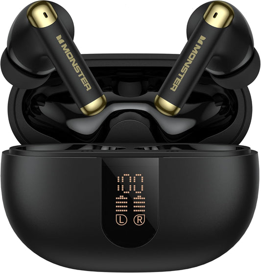 Wireless Earbuds, Bluetooth 6.0 In-Ear Headphones with Charging Case, Stereo Earphones Deep Bass Sound, Built-In Mic, Clear Call, Water Resistant Design for Sports