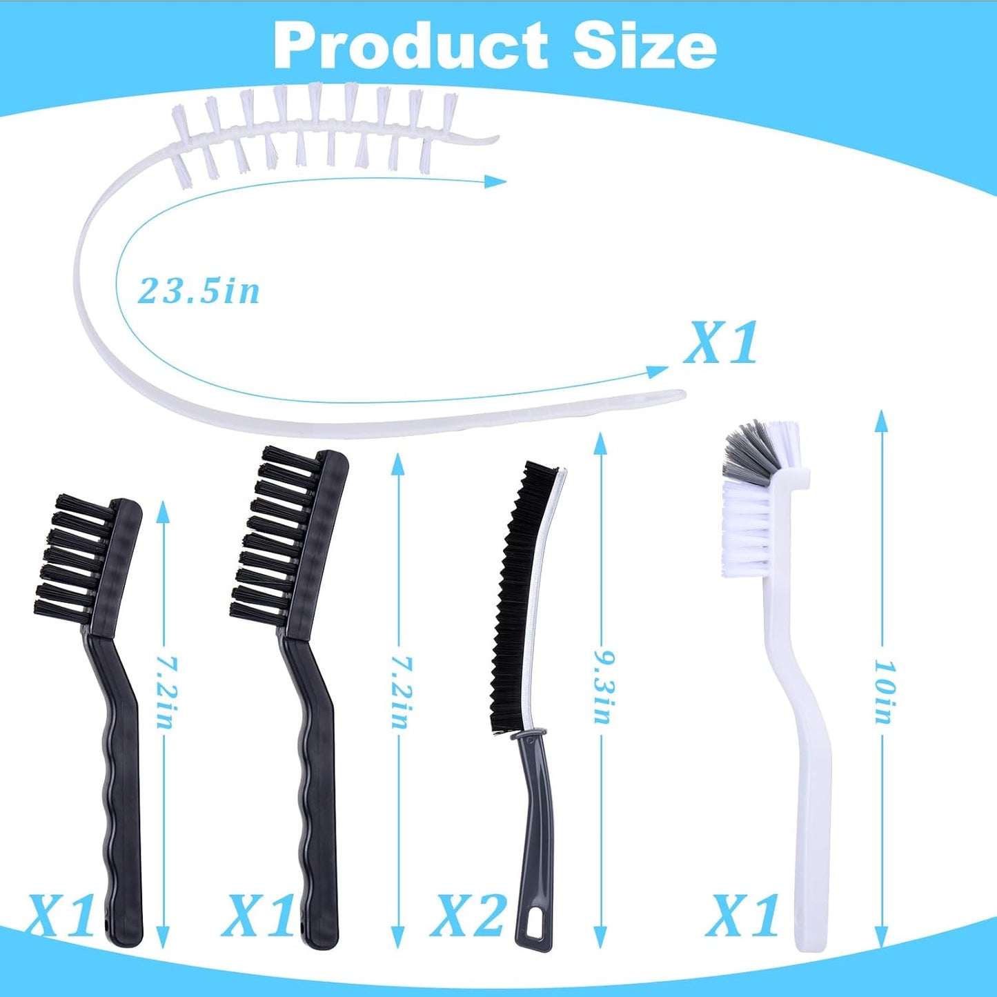 Washing Machine Cleaning Brush Set, Front Load Washer Machine Cleaner Accessories with 1PCS Drum Slot Cleaner Brushes and 5PCS Crevice Cleaning Brush for Washer Rubber Seal