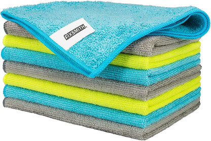 Microfiber Cleaning Cloth - Pack of 8, Size: 12 X 16 In, Multi-Functional Cleaning Towels, Highly Absorbent Cleaning Rags, Lint-Free, Streak-Free Cleaning Cloths for Car Kitchen Home