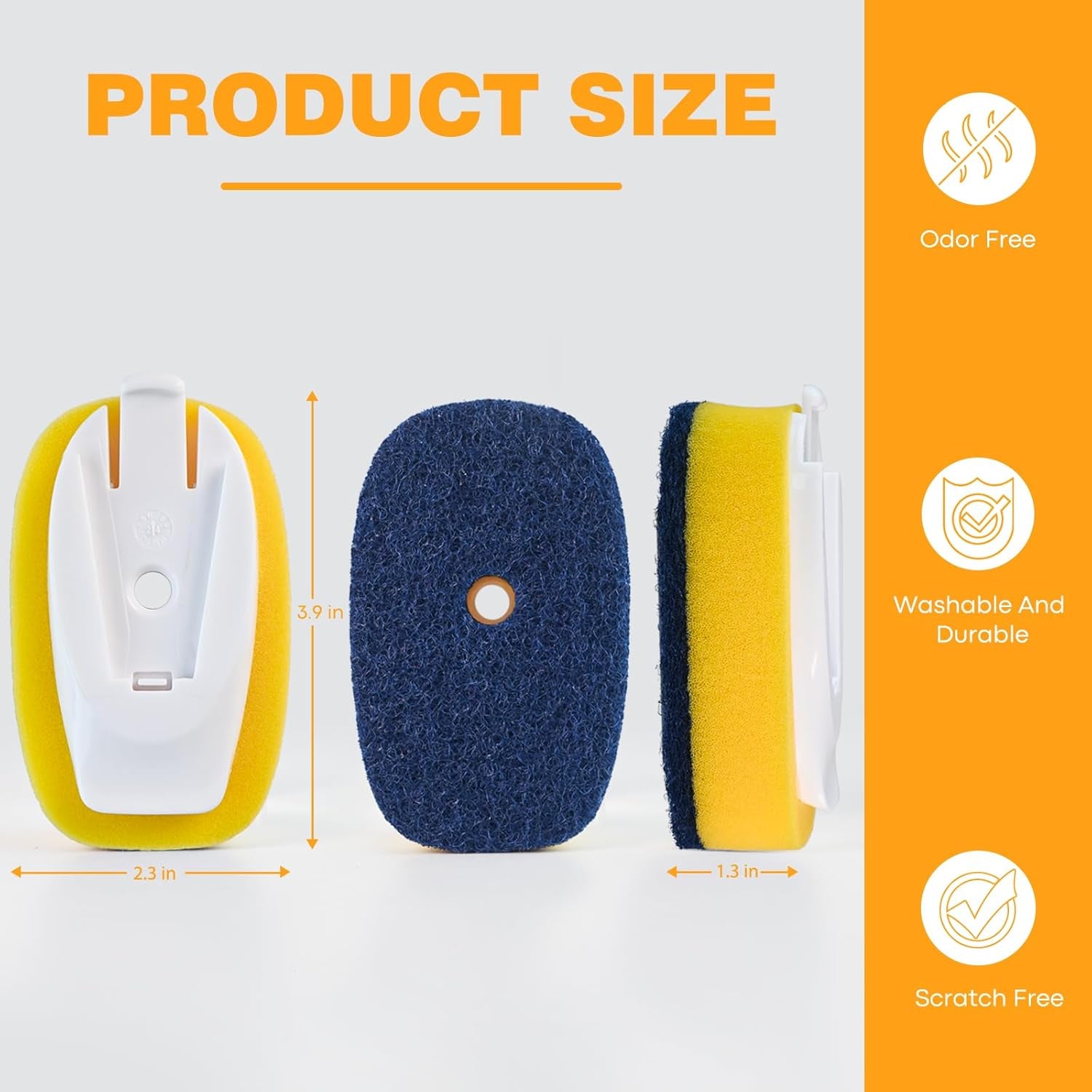 Sponge Brush Refills for OXO Soap Dispensing Dish Brush - 4 Pack Dish Cleaning Soap Dispensing Head Replacement for Scrubber