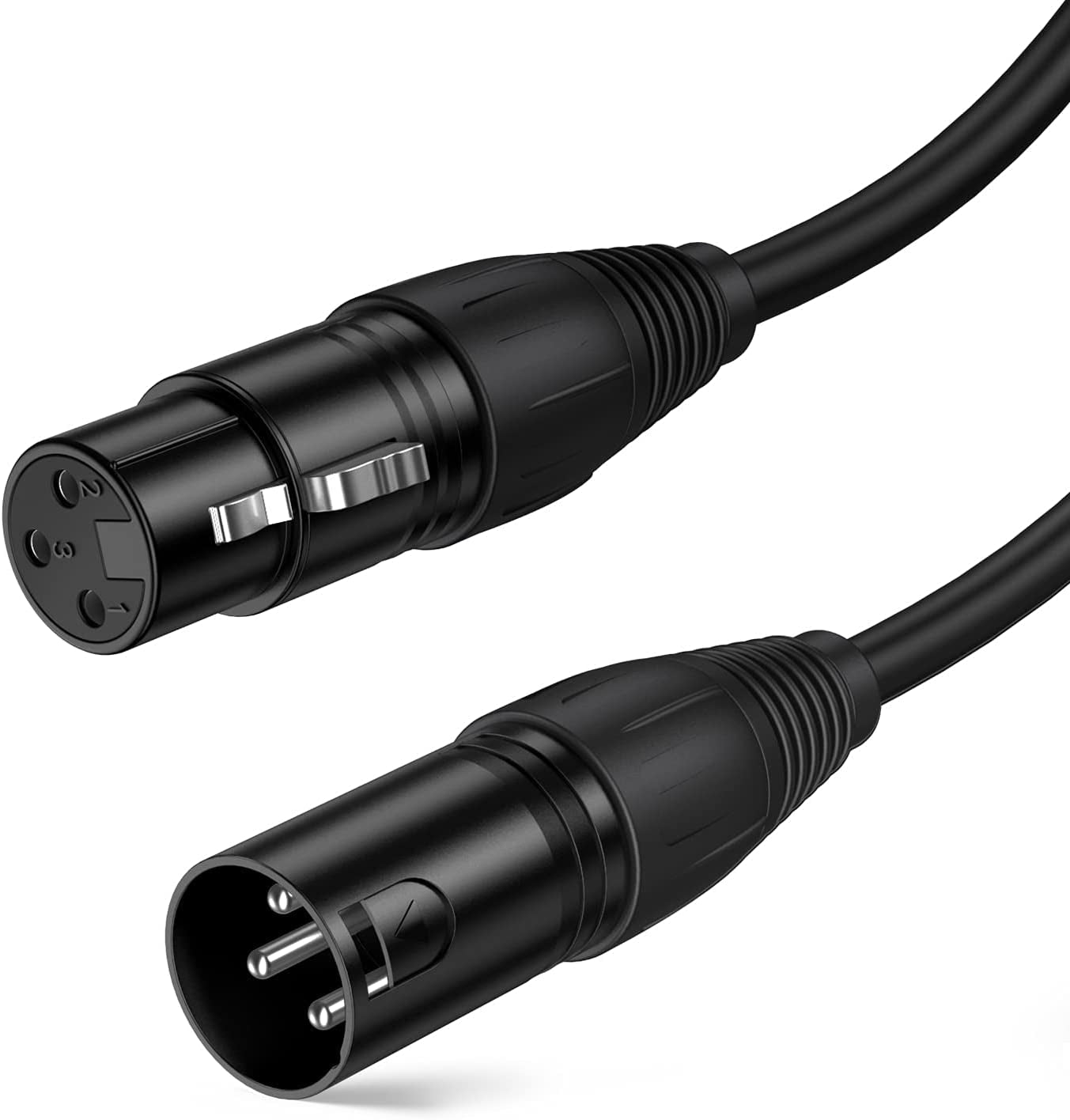 XLR to XLR Cable 6FT, X LR Male to X LR Female Microphone Cable, Balanced 3 PIN Compatible with Shure SM Microphone, Behringer, Speaker Systems, Radio Station and More, Black