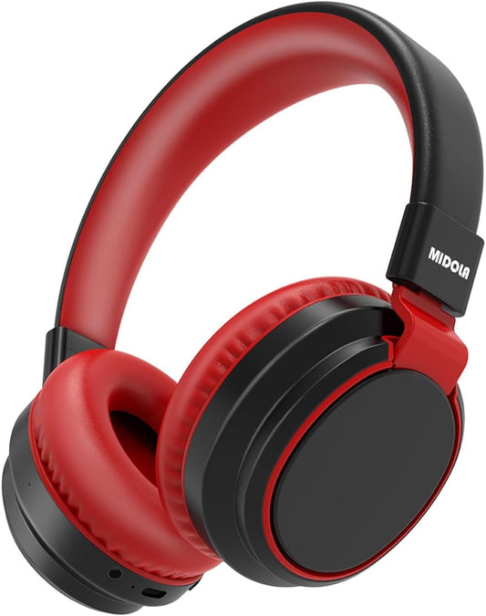 Kids Headphones Bluetooth 5.3 Wireless 60H Play Time Volume Limited 85/110Db over Ear Foldable Protection Headset/Wired Aux Built-In Mic for Boy Girl Travel School Pad Tablet Black