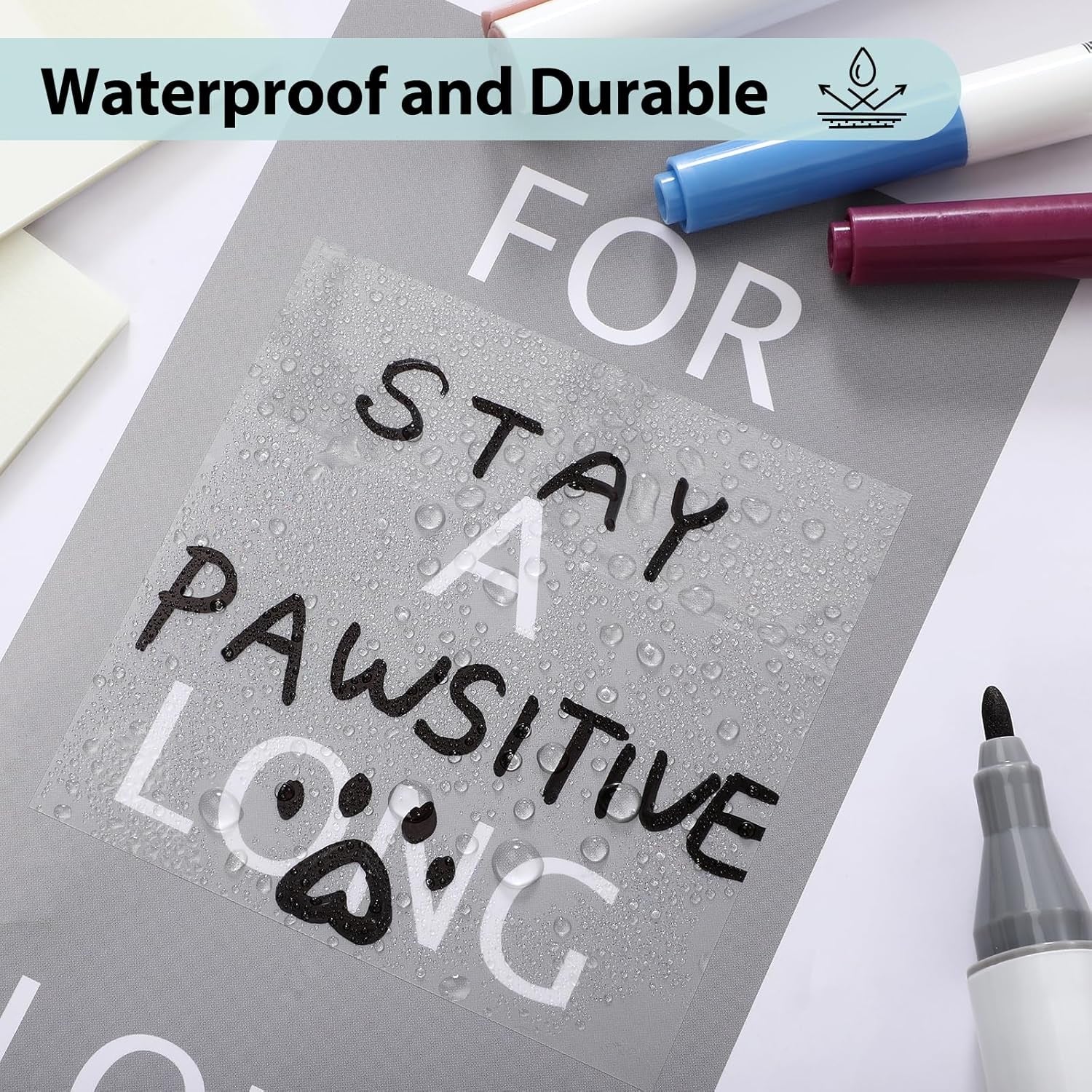 [1300 PCS] Transparent Sticky Notes, 6 Sizes Clear Sticky Notes Pads, Waterproof Self-Adhesive Translucent See through Sticky Notes for Annotating Books,School & Office