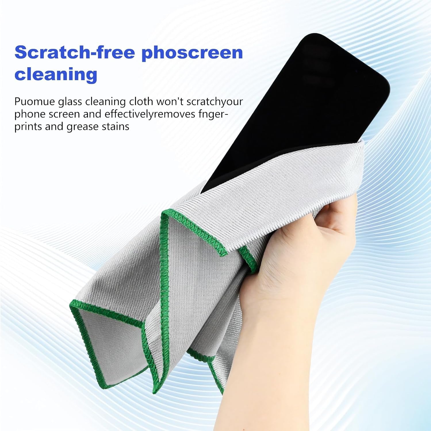 6 Pack Streak Free Miracle Glass Cleaning Cloth, 16 Inch X 16 Inch, Microfiber Lint Free Glass Polishing for Kitchen, Mirrors, Car and Glasses, Sliver-Multicolor