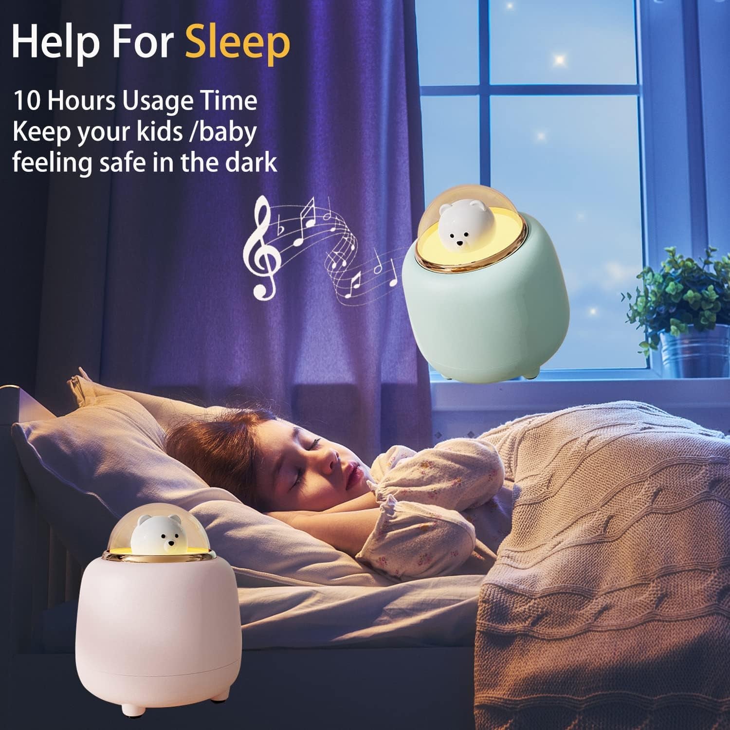 Night Lights Bluetooth Speaker, Cute Wireless Speaker with Adjustable Dual Night Light for Bedroom, Kawaii Room Decor, Birthday Gifts for Women Teen Girls Cute Stuff