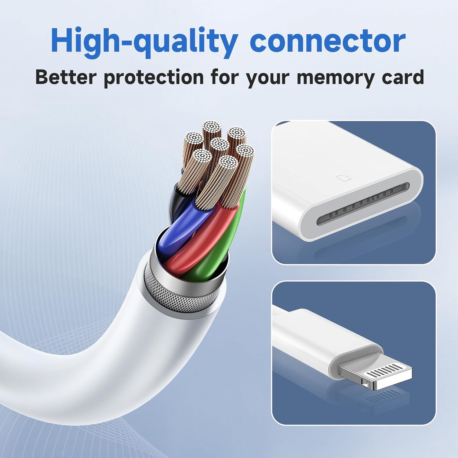 (Apple Mfi Certified) Lightning to SD Card Camera Reader for Iphone,Trail Camera Viewer SD Memory Card Reader Adapter Compatible with Iphone 14/13/12/11/Xs/Xr/X/8/7/Ipad,Plug and Play