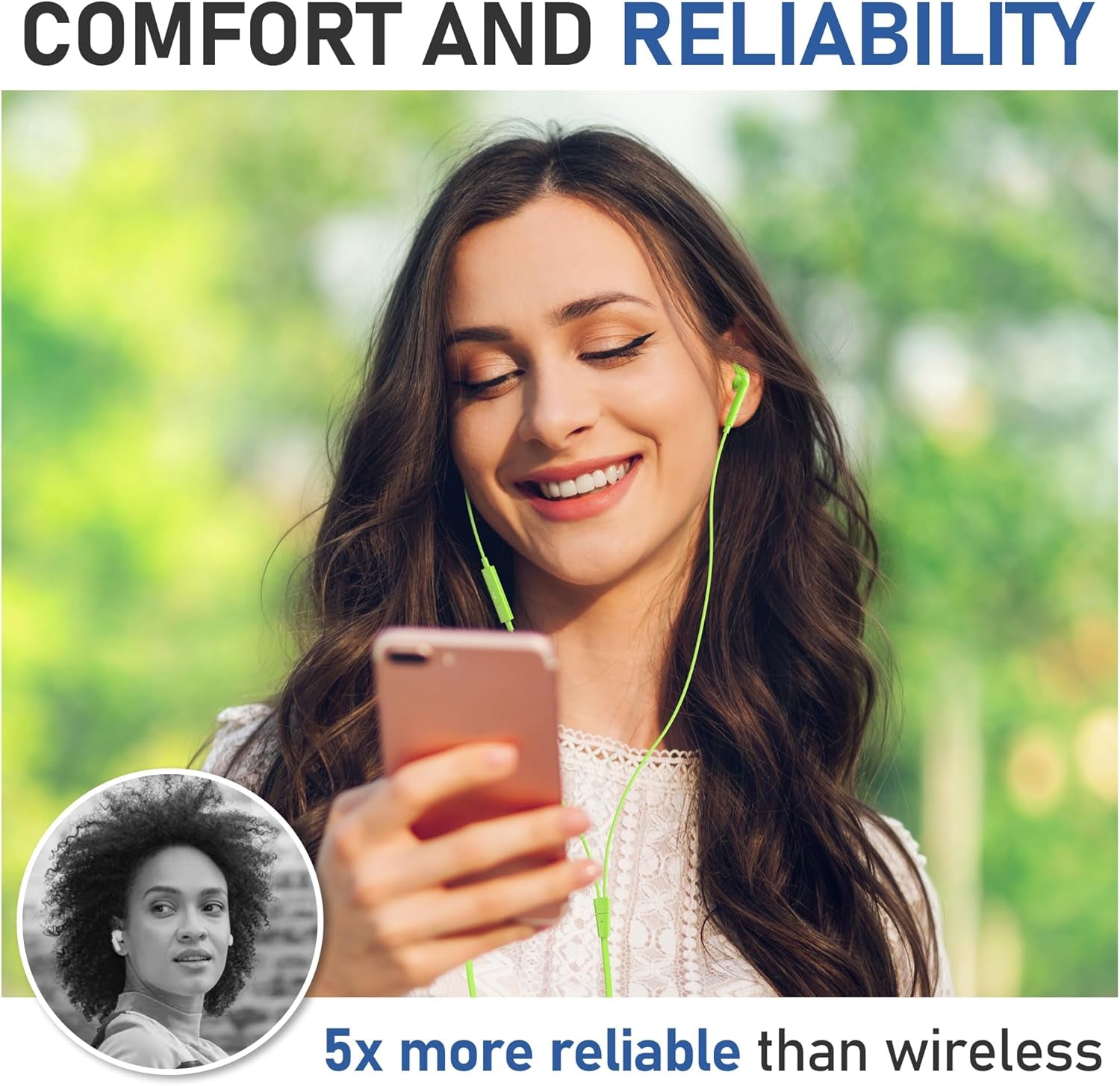 Zenith Wired Earbuds In-Ear Headphones, 2 Years Warranty, Earphones with Microphone, Corded for 3.5Mm Jack Ear Buds for Iphone, Samsung, Computer, Laptop, Kids, School Students, Woman - Green