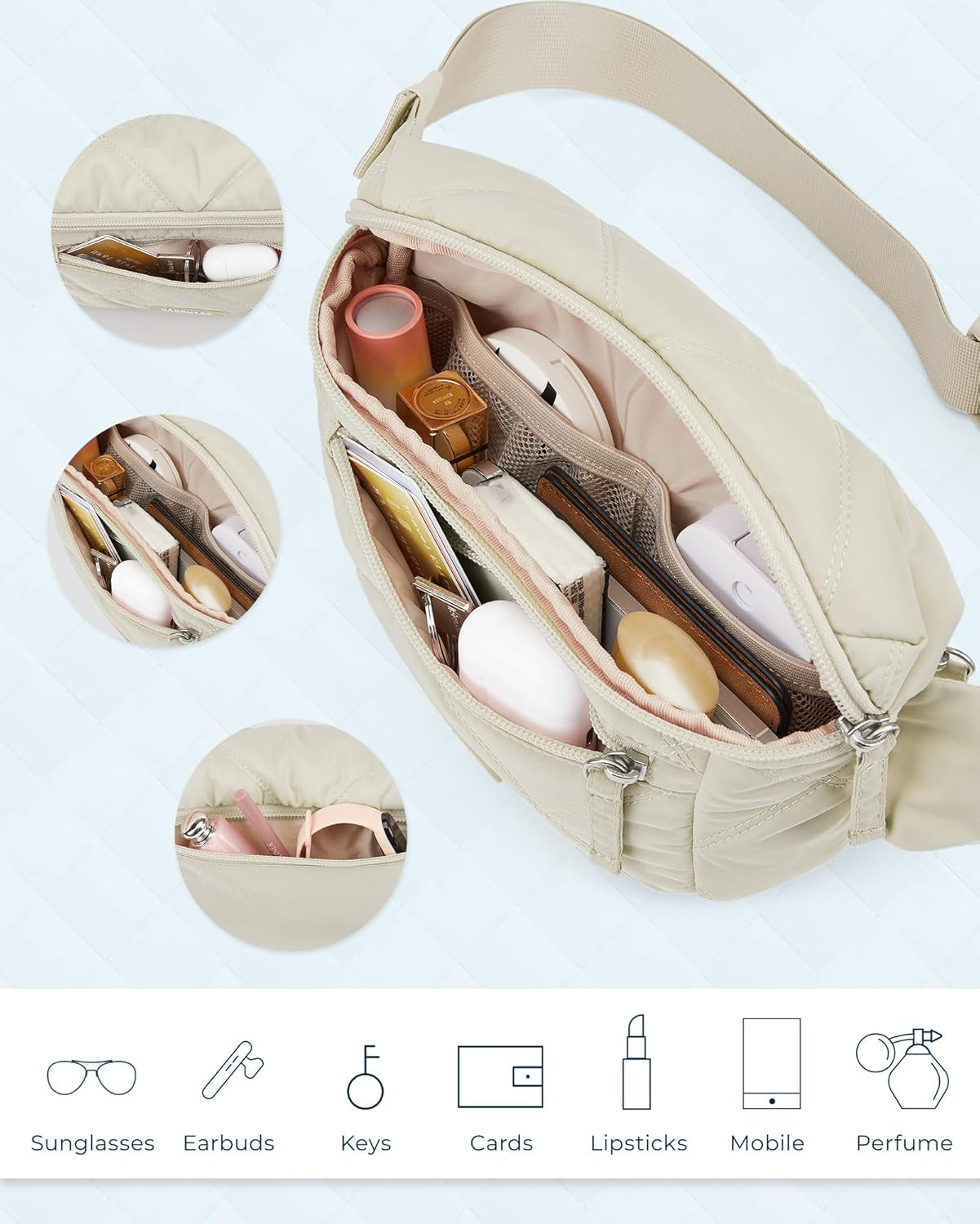 Women'S Adjustable Waist Pack Fanny Belt Bag with Strap for Hiking, Running, Travel