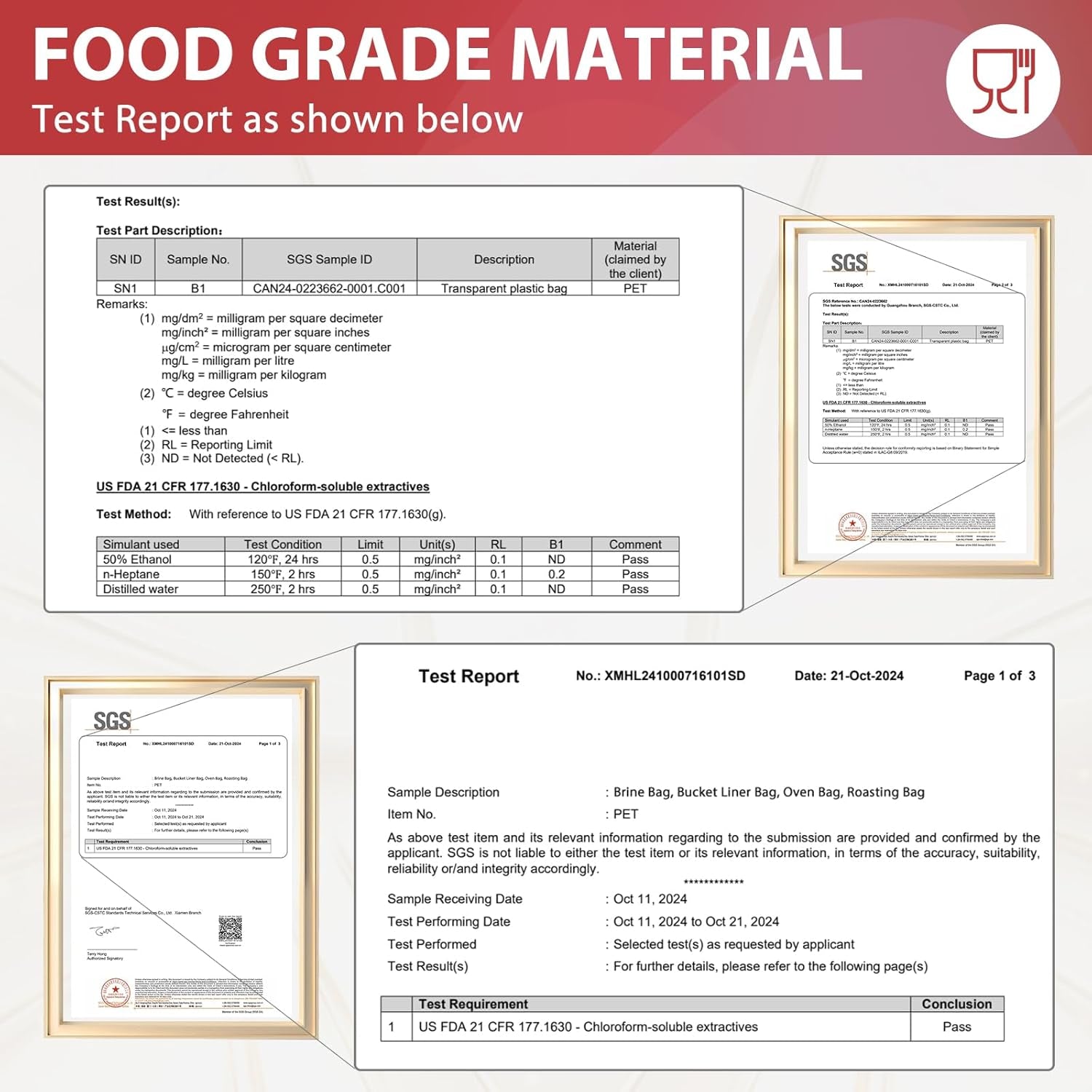 Turkey Brine Bags, 3 Pack Extra Large 26"X22" Brining Bags for Turkey, Holds up 35Lb and Above, Double Zip-Lock Brine Bag Kit with 3 Strings & Clips, Thanksgiving, Christmas Essentials